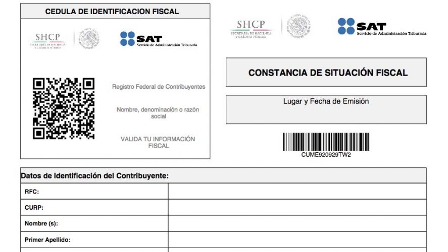 CSF con idCif y RFC (constancia de situación fiscal SAT)